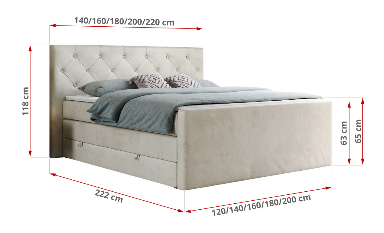 wymiary łóżka king velen